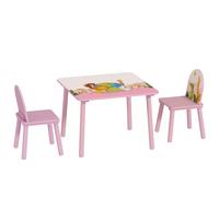 AIYAPLAY Table enfant avec chaise, ensemble table et 2 chaises en bois pour dessiner, jouer, étudier, rose