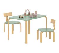 Table enfant avec 2 chaises - AIYAPLAY - pour dessiner, jouer, étudier - bois massif - 78x53x53cm - vert