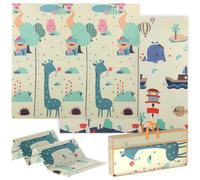 AIYAPLAY Tapis de Jeu pour Bébé Pliable Cerf et baleine 196x176x1,5cm