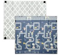 AIYAPLAY Tapis de jeu pour bébé pliable et réversible, tapis de sol en mousse épais, 202 x 180,5 x 1 cm, multicolore