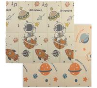 AIYAPLAY Tapis pour Enfants 0-6 Ans sur le Thème de l'Espace avec Surface Imperméable en XPE Multicolore, 196x176x1,5 cm