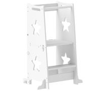 AIYAPLAY Tour d'observation enfant tour d'apprentissage enfant structure trapézoïdale 60 x 44,5 x 86 cm blanc
