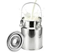 AIZYRLYR Pot À Lait en Acier Inoxydable Seau À Lait Hermétique, Seau De Transport avec Couvercle Et Poignée, Récipient Alimentaire pour La Ferme, Le Café, La Cuisine Et Le Camping ,11L 22x30CM