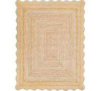 Aizza Trends Tapis de décoration d'intérieur minimaliste avec bordure jaune 3,7 x 4,6 m