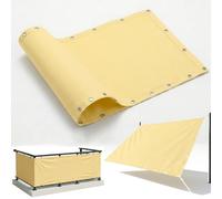 AJALGZ Brise Vue Balcon 1.1x3m Jaune - Cache Vue Occultant avec Œillets, Toile Coupe-Vent et Imperméable, Protection UV pour Terrasse, Jardin, Garde-Corps - avec Attaches de Câble