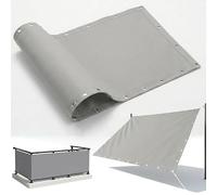 AJALGZ Brise Vue Balcon 1.2x10.5m Gris Clair - Cache Vue Occultant avec Œillets, Toile Coupe-Vent et Imperméable, Protection UV pour Terrasse, Jardin, Garde-Corps - avec Attaches de Câble