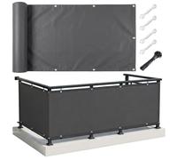 AJALGZ Brise Vue Balcon 1.5x10m Anthracite - Cache Vue Occultant en PES Imperméable & Anti-UV, Canisse Toile de Protection Vent et Regards pour Balcon, Terrasse, Jardin - avec Serre-Câbles