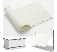 AJALGZ Brise Vue Balcon 1.5x10m Blanc - Cache Vue Occultant avec Œillets, Toile Coupe-Vent et Imperméable, Protection UV pour Terrasse, Jardin, Garde-Corps - avec Attaches de Câble
