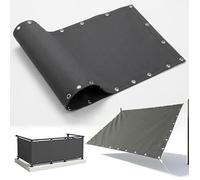 AJALGZ Brise Vue Balcon 2.1x5m Anthracite - Cache Vue Occultant avec Œillets, Toile Coupe-Vent et Imperméable, Protection UV pour Terrasse, Jardin, Garde-Corps - avec Attaches de Câble