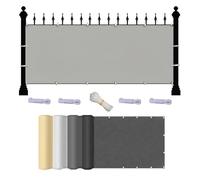 AJALGZ Brise Vue Balcon Extérieur 1000x115cm Canisse Occultant Opaque, Protection Solaire UV & Vent, Cache-Vue Étanche avec Œillets et Liens de Câbles Inclus - Gris Clair