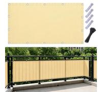 AJALGZ Brise Vue Balcon Extérieur 1000x50cm Canisse Occultant Opaque, Protection Solaire UV & Vent, Cache-Vue Étanche avec Œillets et Liens de Câbles Inclus - Jaune