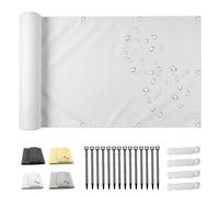 AJALGZ Brise-Vue et Pare-Soleil pour Balcon 330x450cm Blanc Toile d'Occultation Opaque en PES, Brise Vue Résistant Au Vent et UV pour Clôtures Jardin, Terrasse & Patio