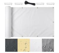 AJALGZ Cache Balcon Brise Vue 1000x95cm, Protection UV & Imperméable À l'Épreuve des Intempéries, Brise-Vue Opaque Résistant au Vent pour Terrasse, Jardin et Extérieur, Blanc