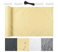 AJALGZ Cache Balcon Brise Vue 250x110cm, Protection UV & Imperméable À l'Épreuve des Intempéries, Brise-Vue Opaque Résistant au Vent pour Terrasse, Jardin et Extérieur, Jaune