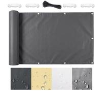 AJALGZ Cache Balcon Brise Vue 450x150cm, Protection UV & Imperméable À l'Épreuve des Intempéries, Brise-Vue Opaque Résistant au Vent pour Terrasse, Jardin et Extérieur, Anthracite