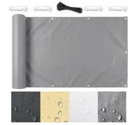 AJALGZ Cache Balcon Brise Vue 950x140cm, Protection UV & Imperméable À l'Épreuve des Intempéries, Brise-Vue Opaque Résistant au Vent pour Terrasse, Jardin et Extérieur, Gris Clair