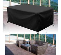 AJALGZ Housse Salon de Jardin 275x160cm Exterieur Impermeable Bâche de Protection Exterieur Table Coupe-Vent Anti-UV Résistant à la Déchirure Housse pour Mobilier De Jardin 275x160x75cm/LxlxH-Noir