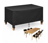 AJALGZ Housse Table de Jardin 400x350x50cm 420D Oxford Tissu Housse Salon de Jardin Imperméable Housses pour Mobilier Bâche de Protection pour Meubles, Coupe-Vent, Anti-UV, Indéchirable, Noir