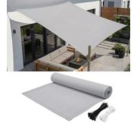 AJALGZ Toile d'ombrage Rectangulaire 1,83x2,13m Imperméable & Anti-UV Voile Solaire Déperlante avec Œillets Renforcés, Fixation Cordes & Colliers pour Patio, Jardin, Pergola, Gris Clair
