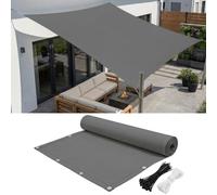 AJALGZ Toile d'ombrage Rectangulaire 2,13x2,74m Imperméable & Anti-UV Voile Solaire Déperlante avec Œillets Renforcés, Fixation Cordes & Colliers pour Patio, Jardin, Pergola, Gris Anthracite