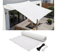 AJALGZ Toile d'ombrage Rectangulaire 3,96x3,96m Imperméable & Anti-UV Voile Solaire Déperlante avec Œillets Renforcés, Fixation Cordes & Colliers pour Patio, Jardin, Pergola, Blanc