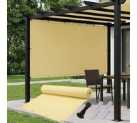AJALGZ Voile d'ombrage 3x4.3m Rectangulaire Imperméable, Toile Solaire Anti-UV Résistante, Brise-Vue Extérieur avec Œillets, Cordes & Serre-Câbles pour Jardin, Terrasse, Pergola, Cour, Jaune