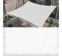 AJALGZ Voile d'Ombrage Imperméable Rectangulaire 3.96x3.96m- Protection Solaire UV - Toile d'Extérieur Robuste pour Terrasse, Jardin et Balcon - Œillets Renforcés et Cordes - Blanc