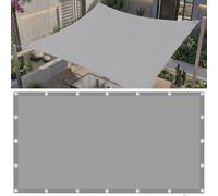 AJALGZ Voile d'Ombrage Imperméable Rectangulaire 3.96x3.96m- Protection Solaire UV - Toile d'Extérieur Robuste pour Terrasse, Jardin et Balcon - Œillets Renforcés et Cordes - Gris Clair