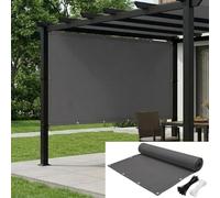 AJALGZ Voile d'ombrage Rectangulaire 0.55x8.5m Imperméable, Toile Solaire Anti-UV 95% avec Œillets et Cordes, Brise-Vue et Filet d'ombrage de Jardin pour Balcon, Patio, Terrasse, Pergola, Anthracite