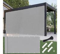 AJALGZ Voile d'ombrage Rectangulaire 0.5x13.5m Imperméable, Protection UV 95% Toile Ombrage Robuste avec Œillets, Cordons et Colliers de Serrage pour Patio, Jardin, Terrasse, Balcon - Gris Clair