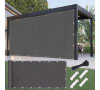 AJALGZ Voile d'ombrage Rectangulaire 0.5x13.5m Imperméable, Protection UV 95% Toile Ombrage Robuste avec Œillets, Cordons et Colliers de Serrage pour Patio, Jardin, Terrasse, Balcon - Gris Anthracite