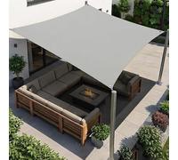 AJALGZ Voile d'ombrage Rectangulaire 0.65x13.5m Imperméable Voiles d'ombrage Résistant Aux UV avec œillets, Cordons Colliers de Serrage pour Patio Jardins Balcons Terrasses, Gris Clair