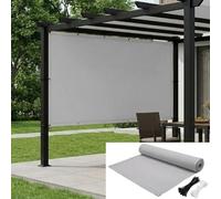 AJALGZ Voile d'ombrage Rectangulaire 0.85x2.5m Imperméable, Toile Solaire Anti-UV 95% avec Œillets et Cordes, Brise-Vue et Filet d'ombrage de Jardin pour Balcon, Patio, Terrasse, Pergola, Gris Clair
