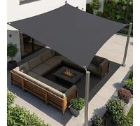 AJALGZ Voile d'ombrage Rectangulaire 0.9x13m Imperméable Voiles d'ombrage Résistant Aux UV avec œillets, Cordons Colliers de Serrage pour Patio Jardins Balcons Terrasses, Gris Anthracite