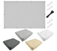 AJALGZ Voile d'Ombrage Rectangulaire 1,6x5,4m - Imperméable & Protection UV 95% Paravent de Balcon - Toile de Jardin Haute Densité en PES pour Patio, Terrasse et Extérieur - Gris Clair