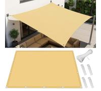 AJALGZ Voile d'ombrage Rectangulaire 3.3x10m, Imperméable & Anti-UV, Toile d'ombrage Robuste avec Œillets, Cordons et Attaches pour Terrasse, Jardin, Balcon, Installation Facile, Jaune