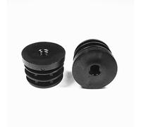 ajile - 1 pièce - Embout à lamelles rond avec trou fileté diam. 10 mm pour tube diam. 40 mm - NOIR