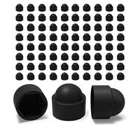 Ajile - 100 Caches Écrous M12 - Clé 18 mm - Protège Écrou Et Vis - Capuchons Plastique Noirs Résistants - Cache Vis Décoratif, Protection Anti-Rouille Et Finition Propre - Bricolage