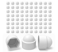 Ajile - 100 Caches Écrous M6 - Clé 10 mm - Protège Écrou Et Vis - Capuchons Plastique Blanc Résistants - Cache Vis Décoratif, Protection Anti-Rouille Et Finition Propre - Bricolage