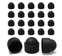 Ajile - 20 Caches Écrous M12 - Clé 18 mm - Protège Écrou Et Vis - Capuchons Plastique Noirs Résistants - Cache Vis Décoratif, Protection Anti-Rouille Et Finition Propre - Bricolage