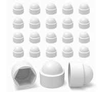 Ajile - 20 Caches Écrous M6 - Clé 10 mm - Protège Écrou Et Vis - Capuchons Plastique Blancs Résistants - Cache Vis Décoratif, Protection Anti-Rouille Et Finition Propre - Bricolage