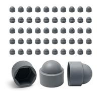 Ajile - 50 Caches Écrous M12 - Clé 19 mm - Protège Écrou Et Vis - Capuchons Plastique Gris Résistants - Cache Vis Décoratif, Protection Anti-Rouille Et Finition Propre - Bricolage