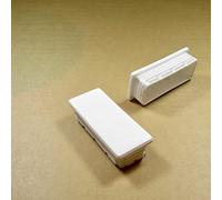 Ajile - Lot De 4 Bouchons Pied de Chaise 100x40mm - Bouchons à Lamelles Plastique Blanc À Insérer dans Tube Carré/Rectangulaire - Finition Propre, Anti-Rayure et Anti-Bruit - Mobilier Maison & Pro