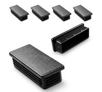 Ajile - Lot De 4 Bouchons Pied de Chaise 100x40mm - Bouchons à Lamelles Plastique Noir À Insérer dans Tube Carré/Rectangulaire - Finition Propre, Anti-Rayure et Anti-Bruit - Mobilier Maison & Pro