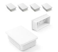 Ajile - Lot De 4 Bouchons Pied de Chaise 100x60mm - Bouchons à Lamelles Plastique Blanc À Insérer dans Tube Carré/Rectangulaire - Finition Propre, Anti-Rayure et Anti-Bruit - Mobilier Maison & Pro