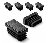 ajile - Lot De 4 Bouchons Pied de Chaise 30x15mm - Bouchons à Lamelles Plastique Noir À Insérer dans Tube Carré/Rectangulaire - Finition Propre, Anti-Rayure et Anti-Bruit - Mobilier Maison & Pro
