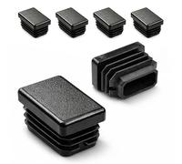 ajile - Lot De 4 Bouchons Pied de Chaise 30x20mm - Bouchons à Lamelles Plastique Noir À Insérer dans Tube Carré/Rectangulaire - Finition Propre, Anti-Rayure et Anti-Bruit - Mobilier Maison & Pro