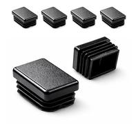 Ajile - Lot De 4 Bouchons Pied de Chaise 40x30mm - Bouchons à Lamelles Plastique Noir À Insérer dans Tube Carré/Rectangulaire - Finition Propre, Anti-Rayure et Anti-Bruit - Mobilier Maison & Pro