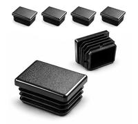 ajile - Lot De 4 Bouchons Pied de Chaise 45x35mm - Bouchons à Lamelles Plastique Noir À Insérer dans Tube Carré/Rectangulaire - Finition Propre, Anti-Rayure et Anti-Bruit - Mobilier Maison & Pro