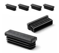 Ajile - Lot De 4 Bouchons Pied de Chaise 50x15mm - Bouchons à Lamelles Plastique Noir À Insérer dans Tube Carré/Rectangulaire - Finition Propre, Anti-Rayure et Anti-Bruit - Mobilier Maison & Pro